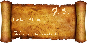 Fedor Vilmos névjegykártya